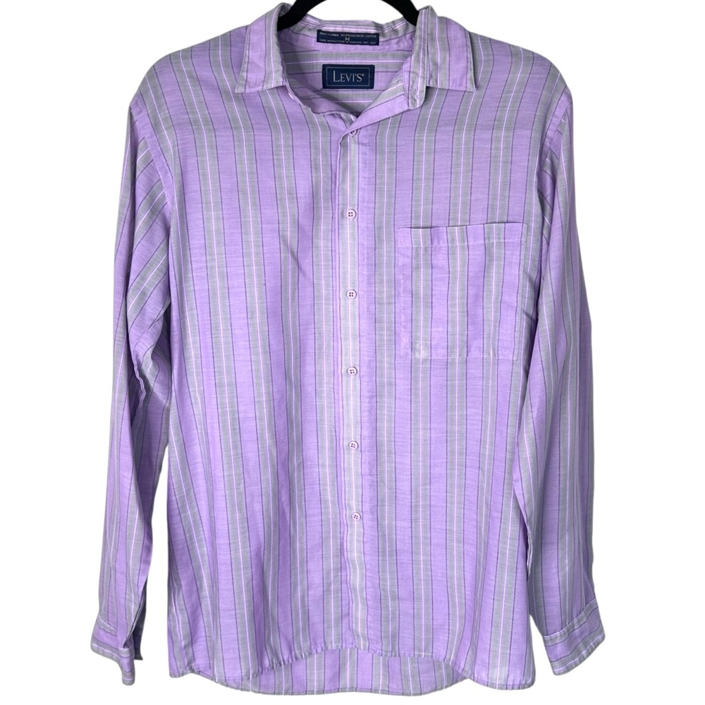 LEVI'S Vintage Men's Button Down Shirt Lightweight Cotton Blend Size Medium EUC